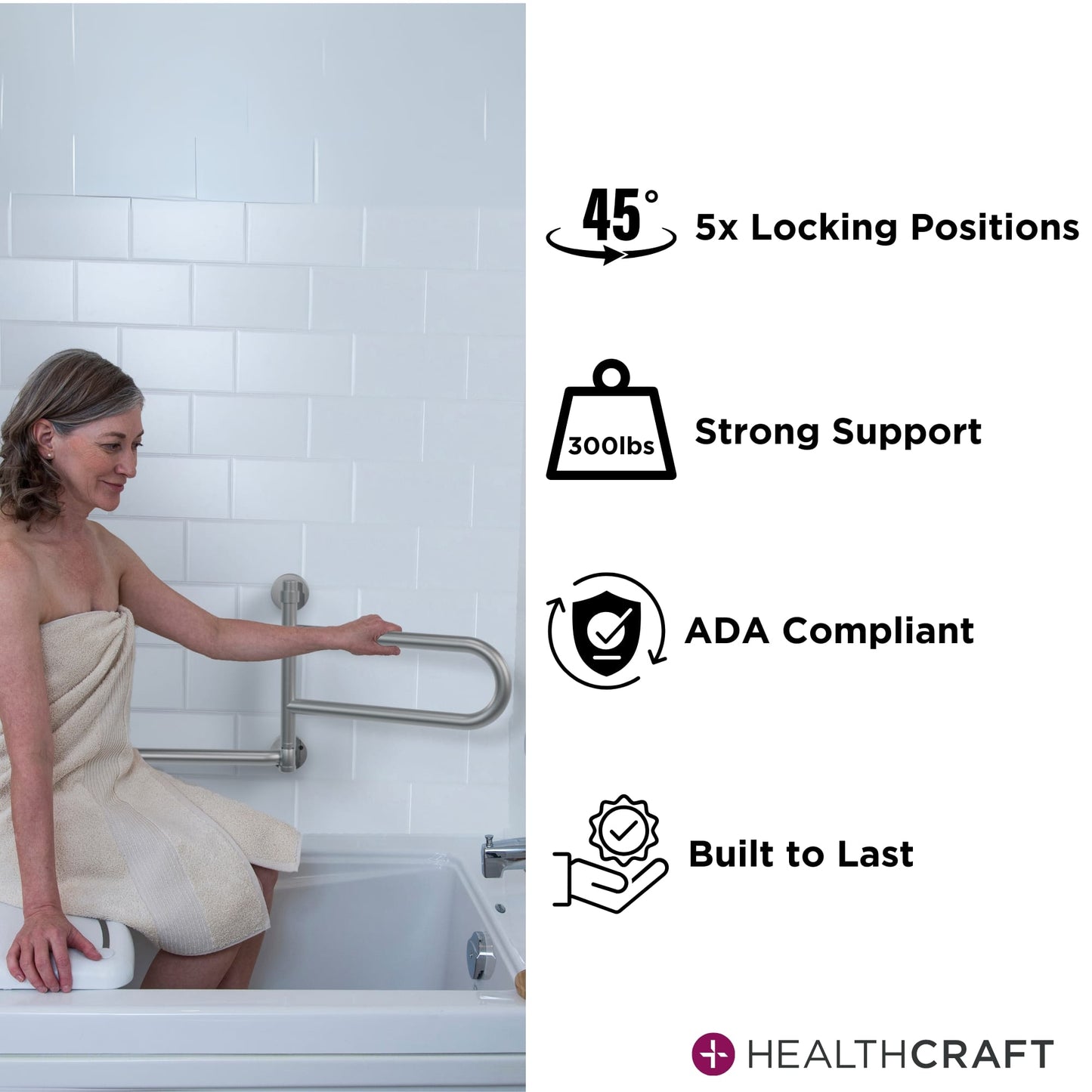 DependaBar™ Pivoting Grab Bar 16″